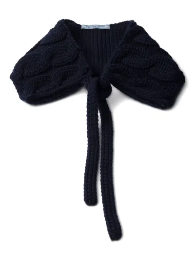 PRADA CABLE-KNIT WOOL COLLAR