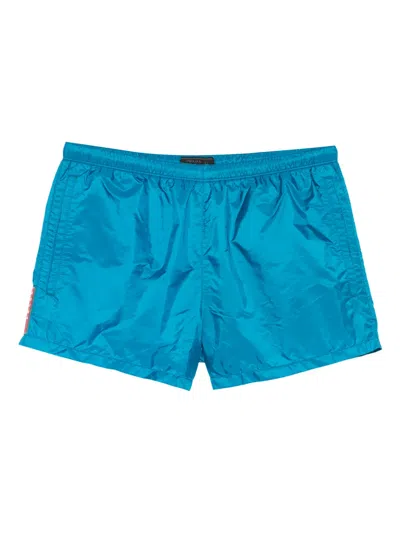 Prada Drawstring Swim Shorts In Blue
