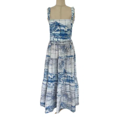 Pre-owned Prada Blue And White Printed Dress