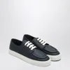 Prada Low Profile Round Toe Sneakers With Textured Finish