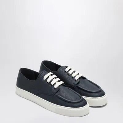 PRADA PRADA BLUE BALTIC HAMMERED LEATHER SNEAKER