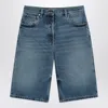 Prada Blue Bermuda Shorts In Washed Denim Women In Blue