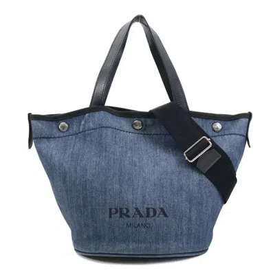 Pre-owned Prada Blue Blue Handbag Pouch Shoulder Bag () In Multi