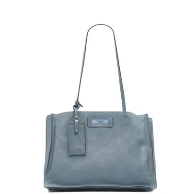 Pre-owned Prada Blue Blue Leather Shoulder Bag Tote Bag () In Multi