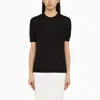 Prada Blue Cashmere Crew-neck Sweater In Black