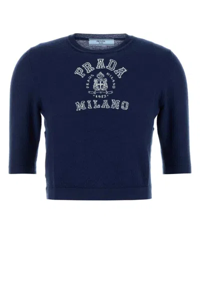 Prada Blue Cashmere Sweater