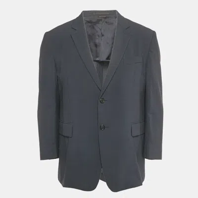 Pre-owned Prada Blue Checkered Wool Blend Blazer Xxl
