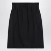 Prada Wool Midi Skirt Chevron Pattern In Black