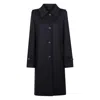 Prada Coat With Button Detailing And Side Pockets In Blue
