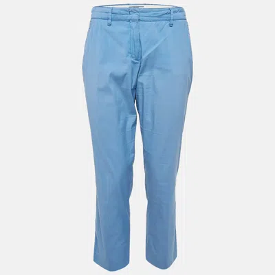 Pre-owned Prada Blue Cotton Blend Trousers M