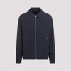 Prada Cotton Blouson With Contrasting Stitching In Blue