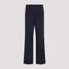 Prada Cotton Popeline Pants Button Detail In Dark Blue