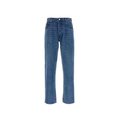 Prada Blue Cotton Straight-leg Jeans