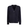 Prada Cotton Ribbed Cardigan In Blue