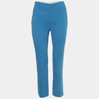 Pre-owned Prada Blue Crepe Trousers L