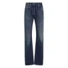 Prada Low-waist Tapered Bleached Denim Trousers In Blue