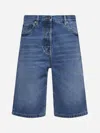 Prada Blue Bermuda Shorts In Washed Denim Women