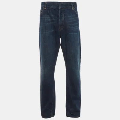 Pre-owned Prada Blue Denim Buttoned Loose Fit Jeans Xxl/waist 40"
