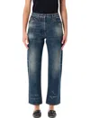 Prada Vintage-wash Straight-leg Jeans Size 26 In Blue