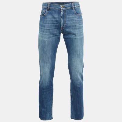 Pre-owned Prada Blue Denim Tapered Leg Jeans L