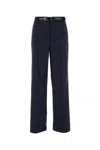 Prada Women's Embroidered Wool Pant In Blue