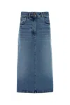 Prada Blue Flared Denim Midi Skirt