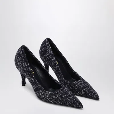 Prada Blue Knitted Décolleté In Black