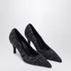 Prada Blue Knitted Décolleté In Black