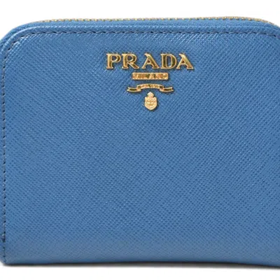 Pre-owned Prada Blue Leather Coin Purse/coin Case ()