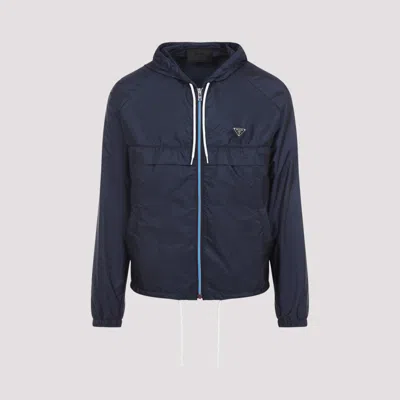 PRADA BLUE LOGO BLOUSON JACKET