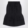 Prada Blue Midi Skirt In Chevron Wool In Blue