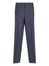 Prada Pantalone In Misto Mohair Blu Uomo In Multi
