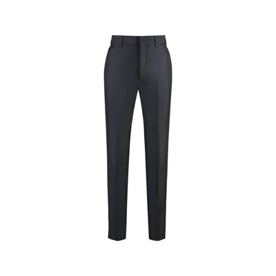 Prada Blue Mohair Dress Pants In Black