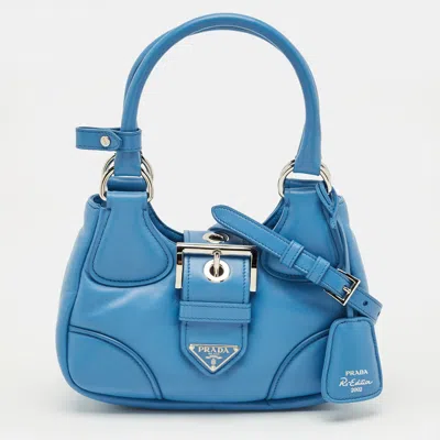 Pre-owned Prada Blue Moon Padded Leather Re-edition 2002 Bag