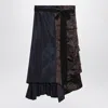 Prada Silk Faille Patchwork Midi Wrap Skirt In Multi