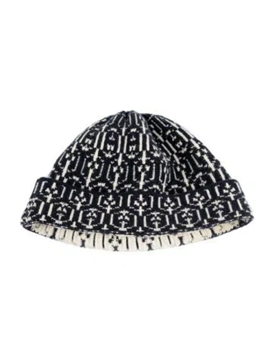 Pre-owned Prada Blue Patterned Beanie