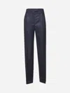 Prada Blue Pinstriped Wool Tailored Trousers