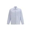 Prada Technical Fabric Shirt With Striped Pattern In Blue