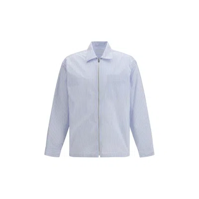 PRADA BLUE POLYAMIDE PATTERN SHIRT