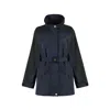 Prada Logo-print Tech-canvas Coat In Blue