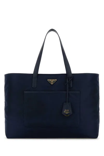 PRADA PRADA BLUE RE-NYLON LARGE RE-EDITION 1978 SHOPPING BAG