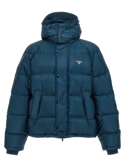 ★PRADA Re-Nylon Padded Down Jacket Blue★ Re-Nylon down jacket in blue - Prada | Mytheresa