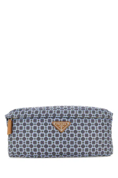 PRADA MEN BLUE RE-NYLON PRINTED CROSSBODY BAG, ONESIZE LUXURY CROSSBODY BAGS FOR MEN DARVEYS