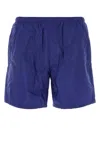 Prada Nylon Swim Shorts With Back Pocket And Elastic Waistband In Blue