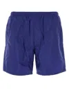 Prada Nylon Swim Shorts With Back Pocket And Elastic Waistband In Inchiostro