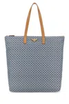 Prada Man Printed Re-nylon Shopping Bag In Blue