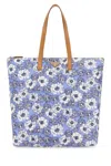 Prada Man Printed Re-nylon Shopping Bag In Blue