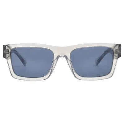 Pre-owned Prada Blue Rectangular Men's Sunglasses Pr 25zs U430a9 53 Pr 25zs U430a9 53