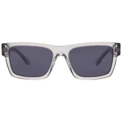 Pre-owned Prada Blue Rectangular Men's Sunglasses Pr 25zs U430a9 56 Pr 25zs U430a9 56