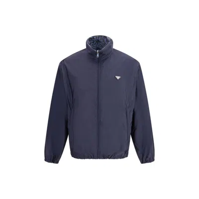 Prada Blue Recycled Polyamide Shell Jacket
